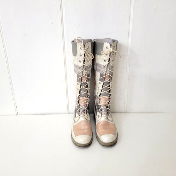 Timberland Patchwork Lace-Up Knee High Boots Size 10 - Picture 4 of 11